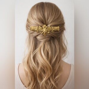 Liz Claiborne Gold Ornate Hair Clip | Barrette Vintage Style Accessory